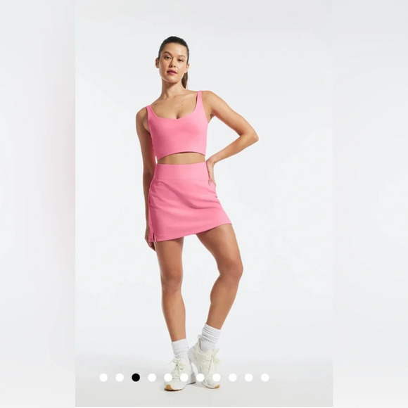 NEW All Access Carnation Pink Set: Center Stage Skort + V-Neck Tempo Crop Bra - Picture 3 of 16